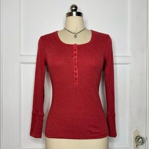 Red henley tee